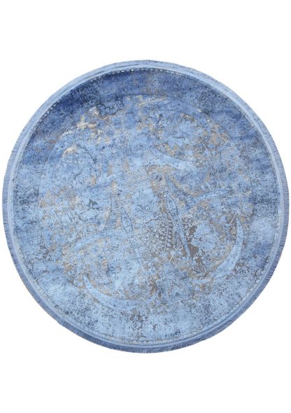 Kilimas Trend Colors M455A Cream-Blue Round 1